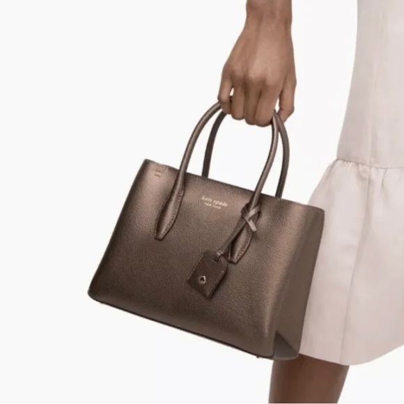 KATE SPADE New York Eva Small Top Zip Crossbody Bag ASH METALLIC MSRP $329 - Picture 1 of 10